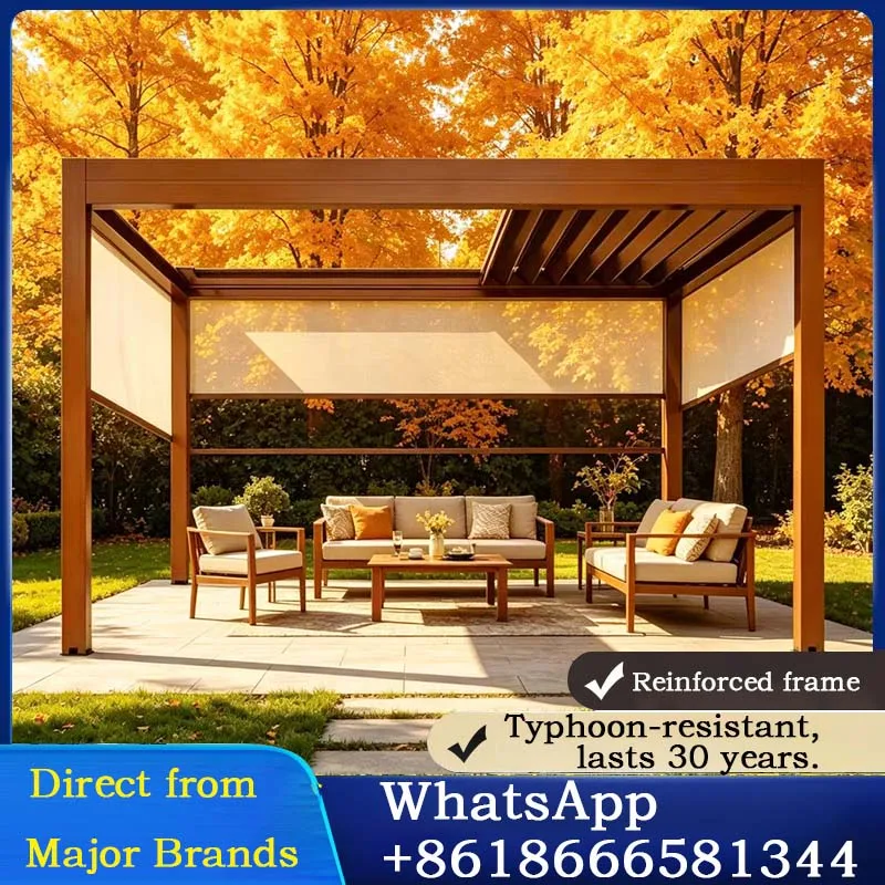 Customizable Aluminium Pergola System, Outdoor Shade Structure for Garden, Sleek Gazebos & Comfortable Patio Garden Furniture