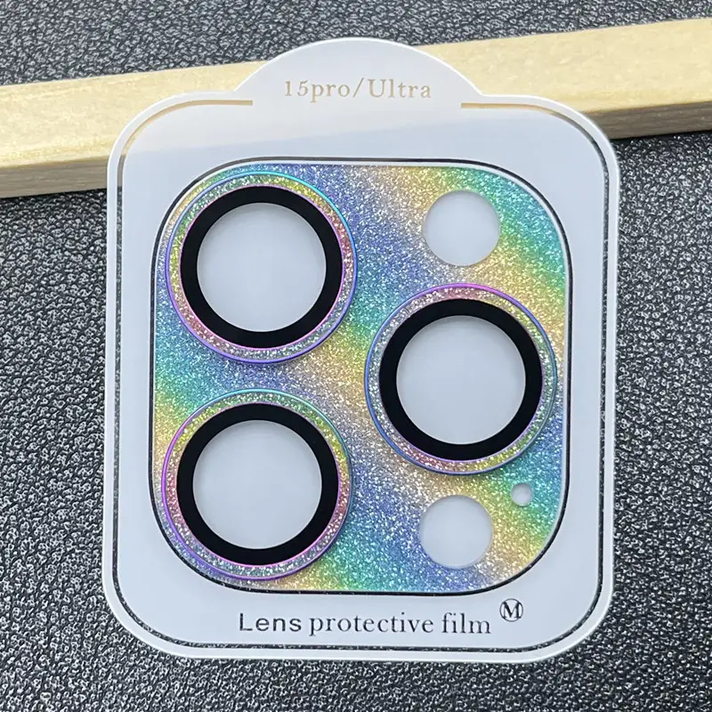 Bling Metal 9H Tempered Glass Camera Protector for iPhone 15 Pro Max Plus 14 Glitter Alloy Shield Lens Rings Cap Full Cover Film - Image 14