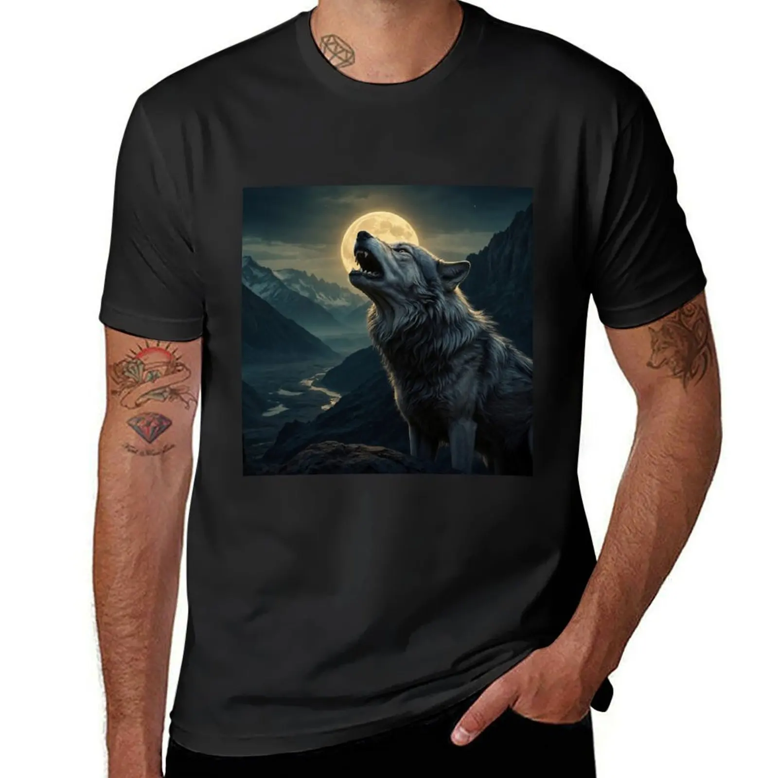 

Howling Wolf T-Shirt vintage clothes summer clothes shirts graphic tees shirts men