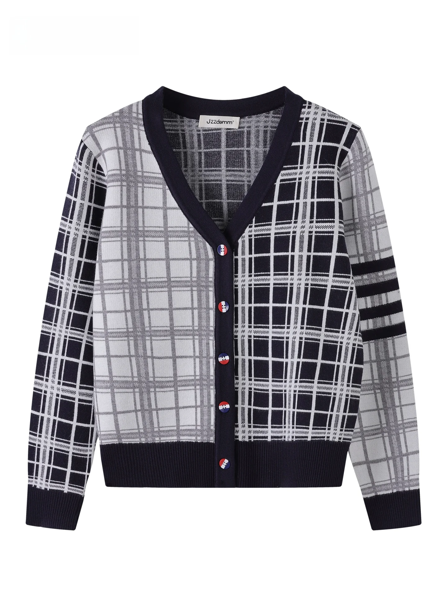 

JZZDEMM Женский вязаный кардиган в университетском стиле, осенняя новинка, модный, мягкий, с длинными рукавами, V-образным вырезом, на пуговицах, приталенный топ