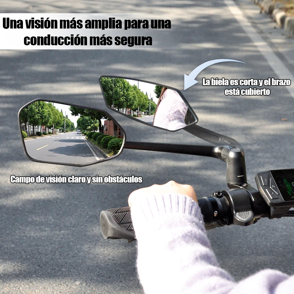 Espejo Retrovisor para Bicicleta Eléctrica EasyDo, con Brazo Extensible Giratorio de 360° para Ciclismo de Carretera y Montaña