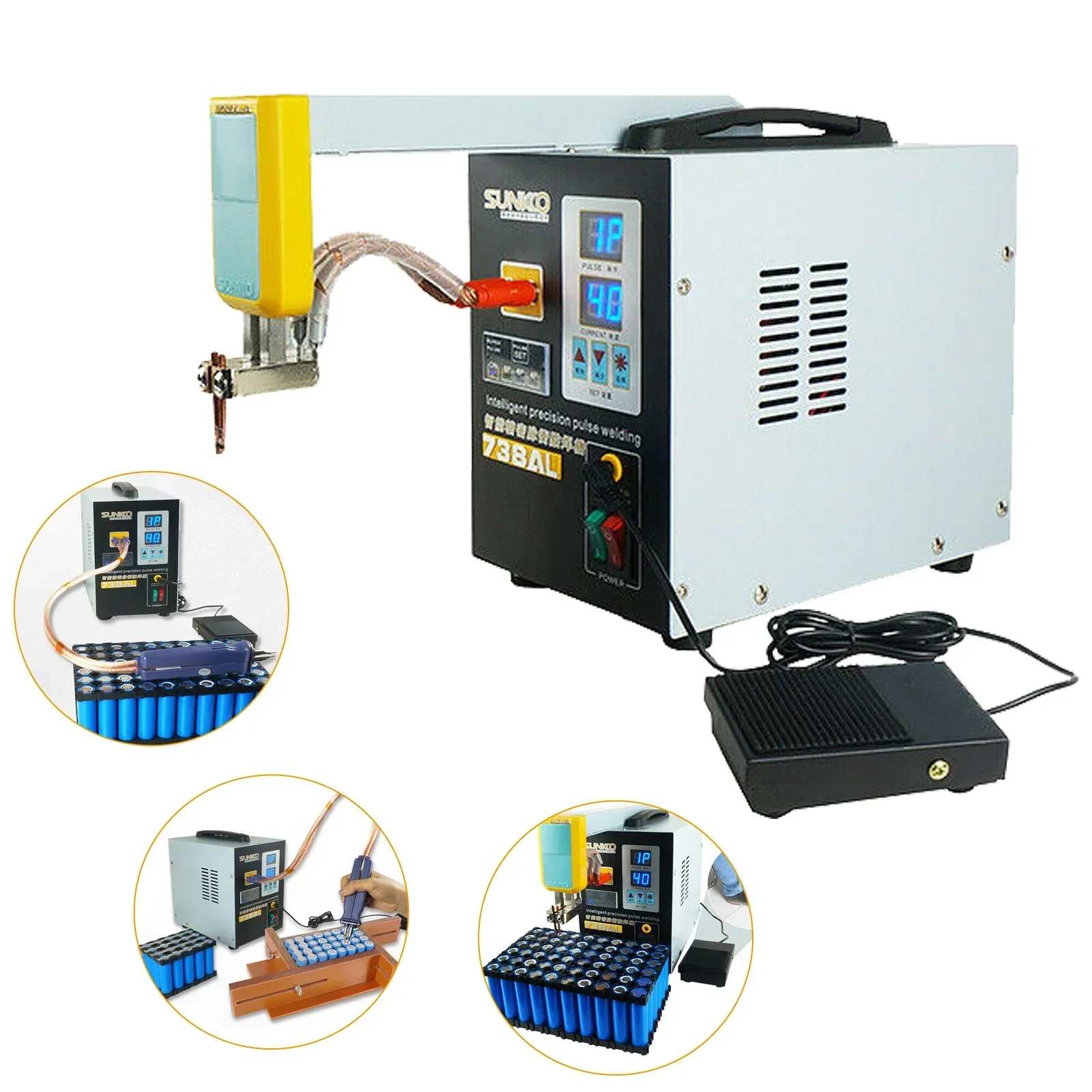 Spot Welder Professional Portable 3.6KW Telescopic 18650 Pulse Machine Systems for Battery Pack Welding