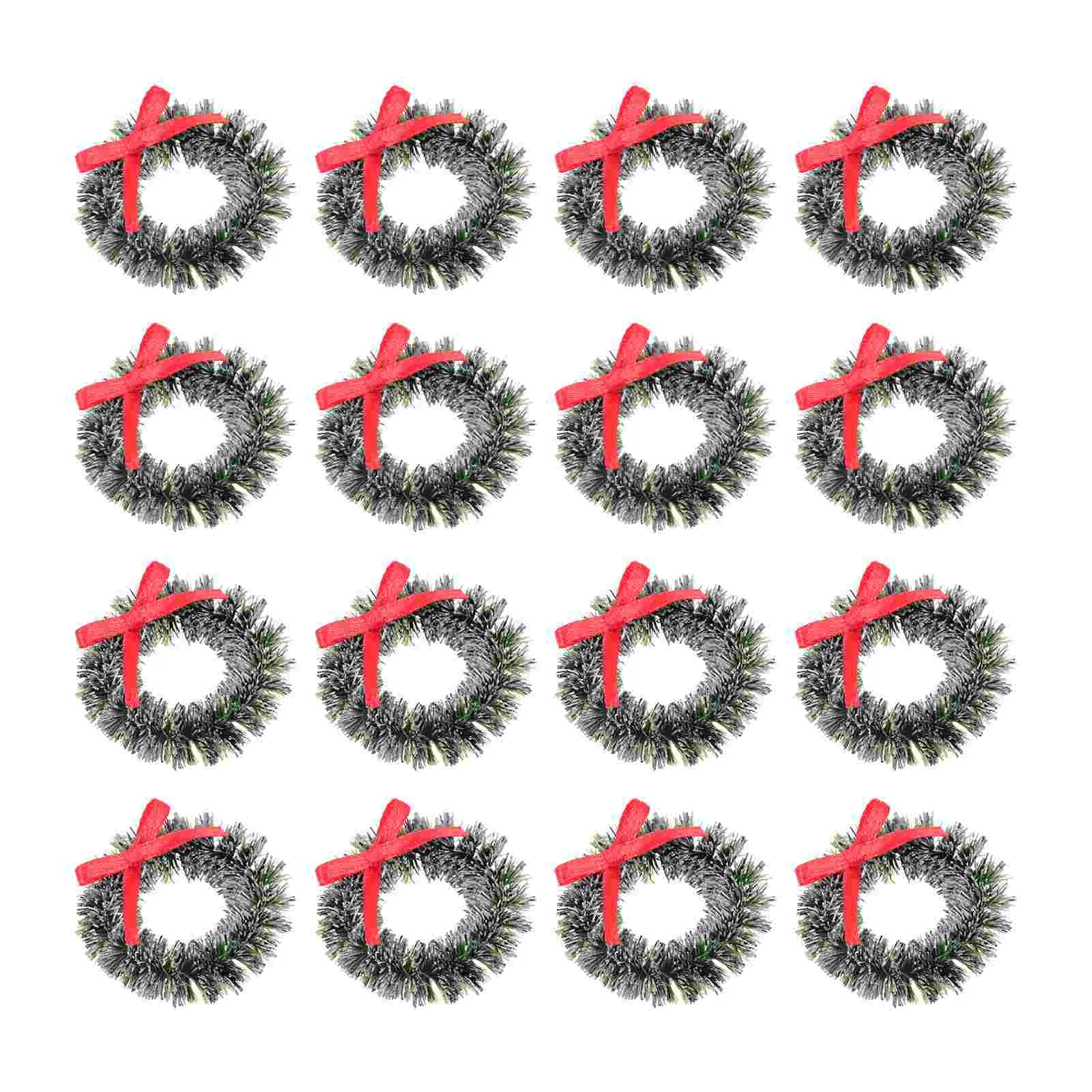 20 Pcs Christmas Wreath Decoration Mini Tree Green Garland for Miniature Landscape Artificial Father