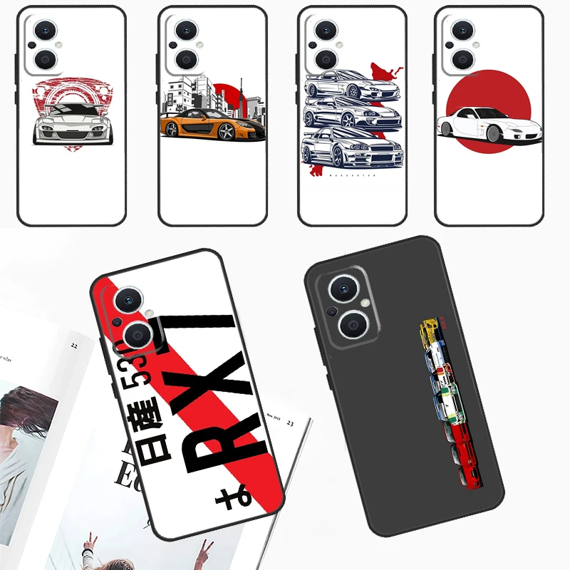 RX7 JDM Legends Cars Case For OPPO Reno 10 Pro 4Z 5Z 8T 4 5 6 7 8 Lite OPPO Find X6 Pro X3 X2 Neo X5 Lite Cover