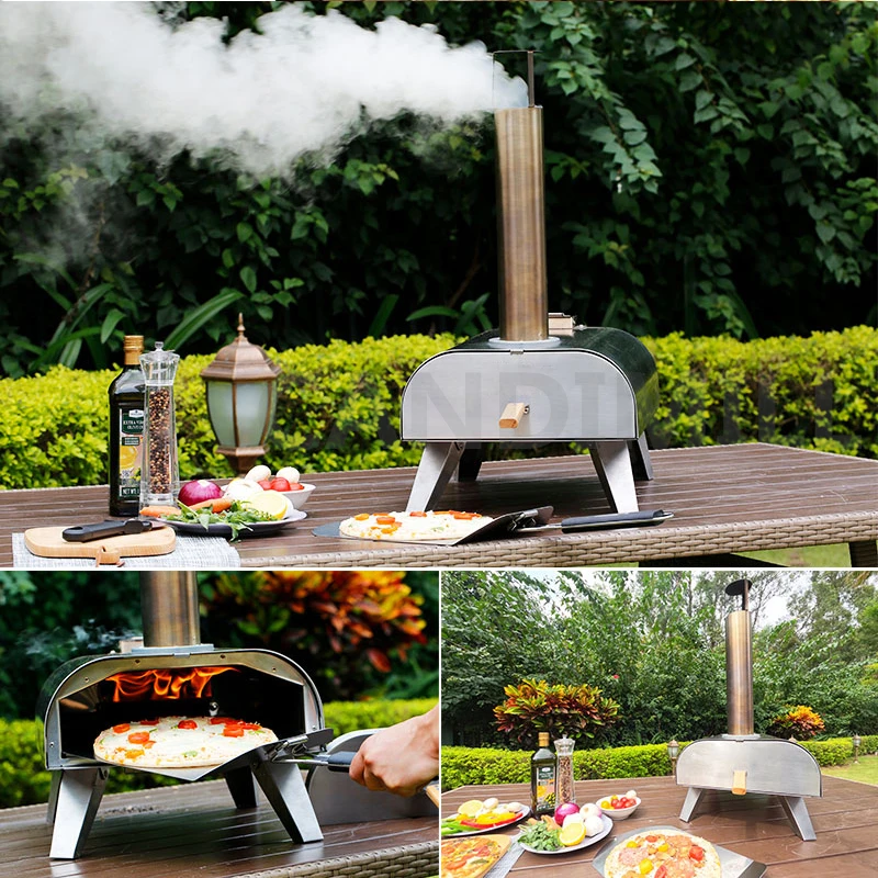 Home Outdoor Portable Pizza Oven Wood Pellet Burning Pizza Maker Baking Oven Outside Griller Steak Oven