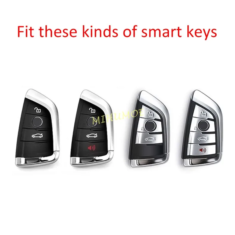 For BMW 1 2 3 4 5 6 7 8 Series X1 X2 X3 X4 X5 X6 X7 M3 M4 M5 iX3 Glossy Black Car Key Fob Case Cover Keychain Accessories