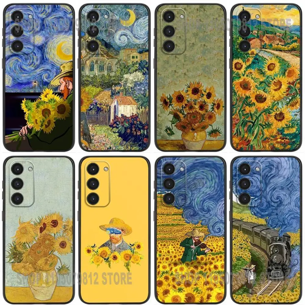 

Sunflower Art V-Van G-Gogh Phone Case For Samsung Galaxy A20,21s,22,31,32,52,53,72,73,80,91 Soft Silicone Black Cover