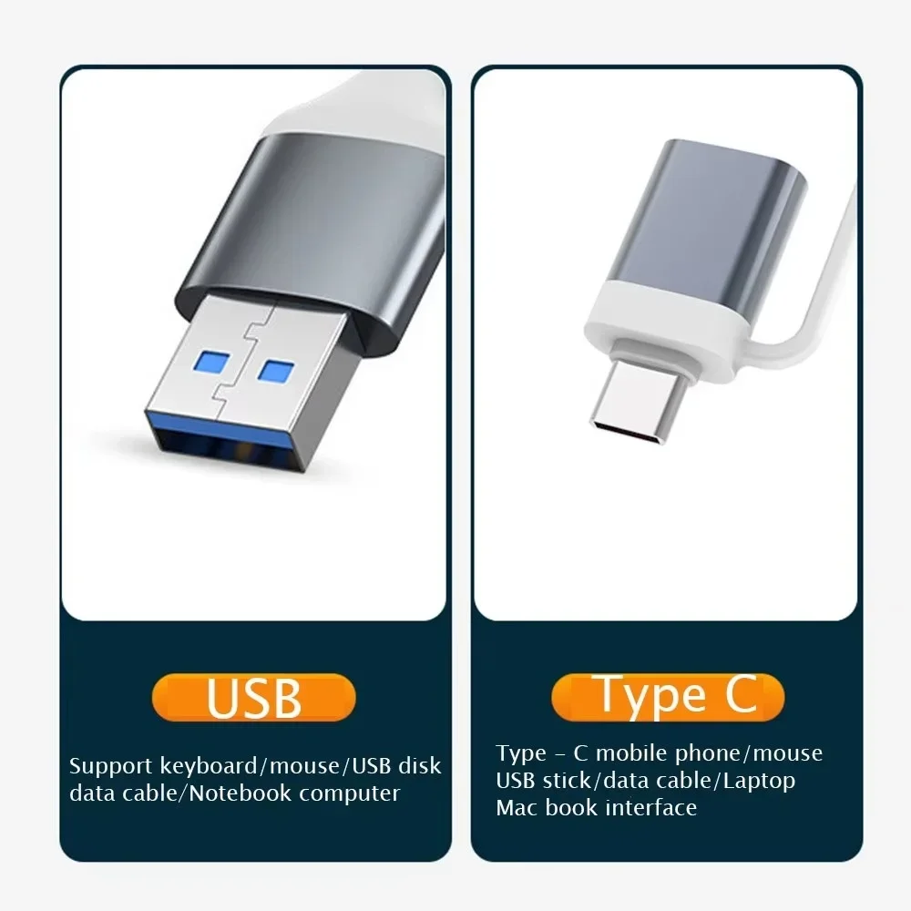 USB 3.0 MultiPorts TF SD Card Reader Audio Output Hub Splitter USB 2.0 Type C Adapter Docking Ststion for Macbook Pro Computer