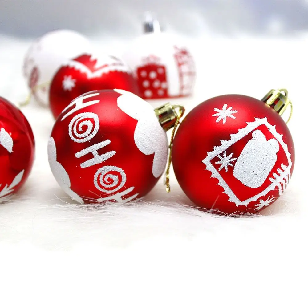 Arbre de Noël en plastique incassable peint IkPendant, décor de joyeux Noël élégant et réutilisable, 6cm, 16 pièces