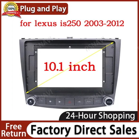 10inch front plastic frame housing for lexus is250 2003-2012 car radio front plastic frame with full set cables plugs canbus box