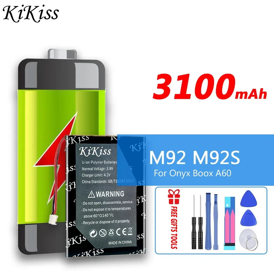 

3100mAh KiKiss Battery For Onyx Boox A60 M92 M92S M96 plus I62ML E-book Digital Batteries