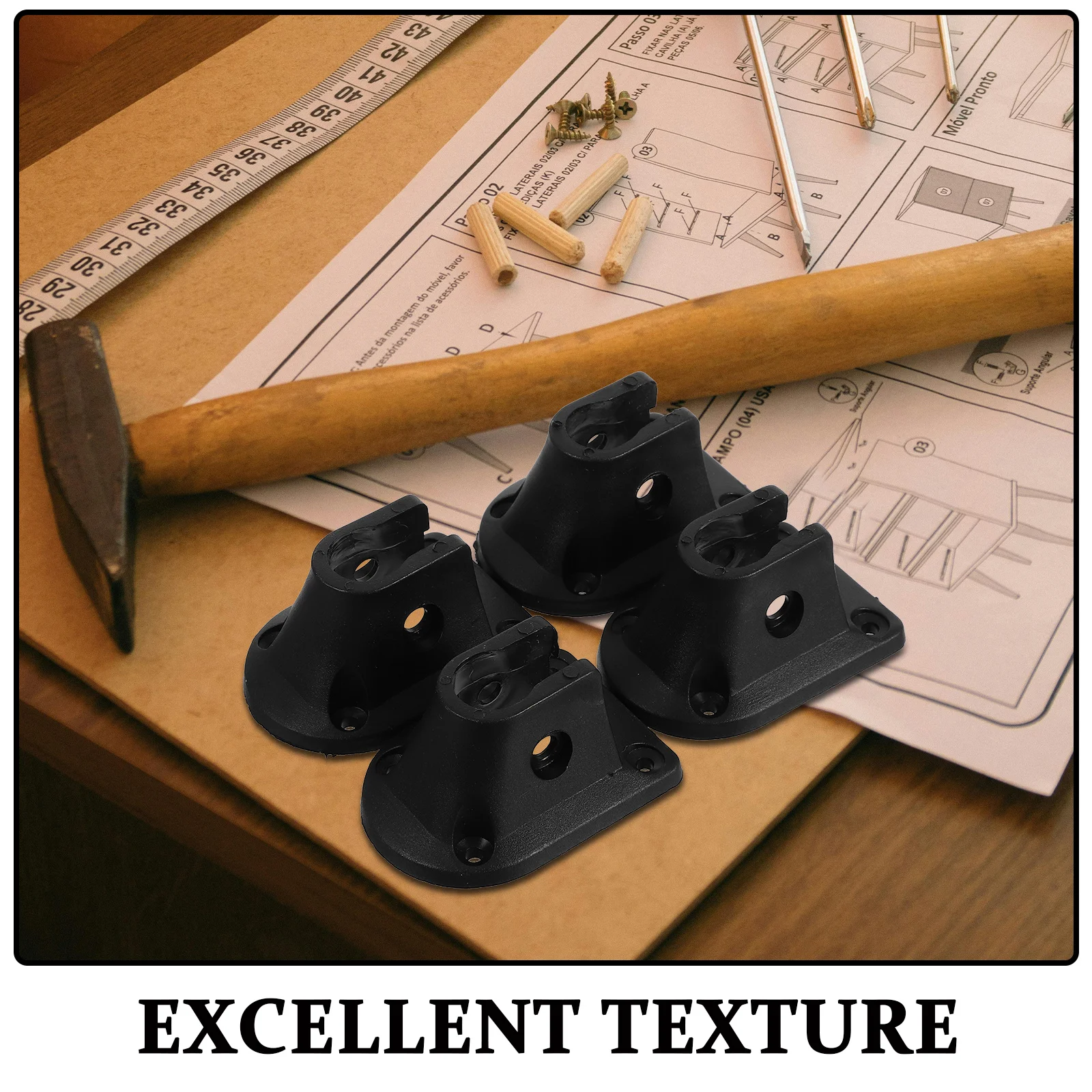 4er-Set Klapptischhalterung, Eckzubehör für Camping im Freien, Picknicks, Laptop-Ständer, langlebige Hardware-Stützhalterungen