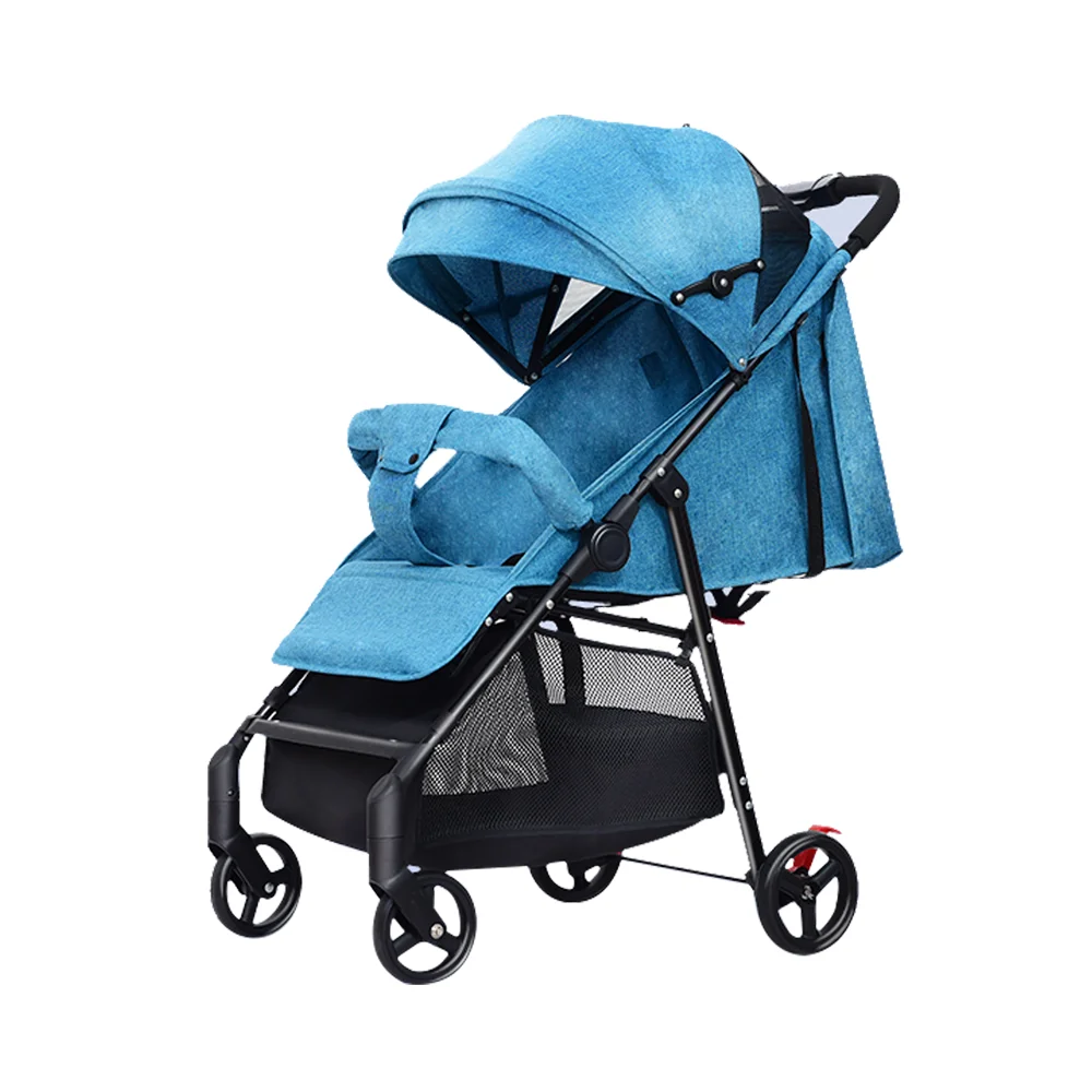 Wholesale Large Storage Space Lightweight Compact Folding Cute Cartoon Cheap Luxury Baby Pram Strollers Baby Carriage 2022