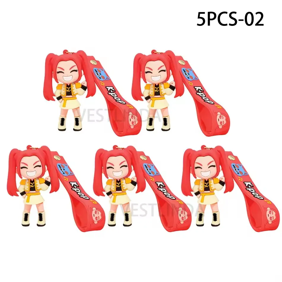 Heiße 3D-gedruckte Anime-Film-KPOP-Dämonenjäger-Mädchen-Charakter-Schlüsselanhänger, niedliche Tiger-Actionfigur, Sammlerstücke, Geschenke
