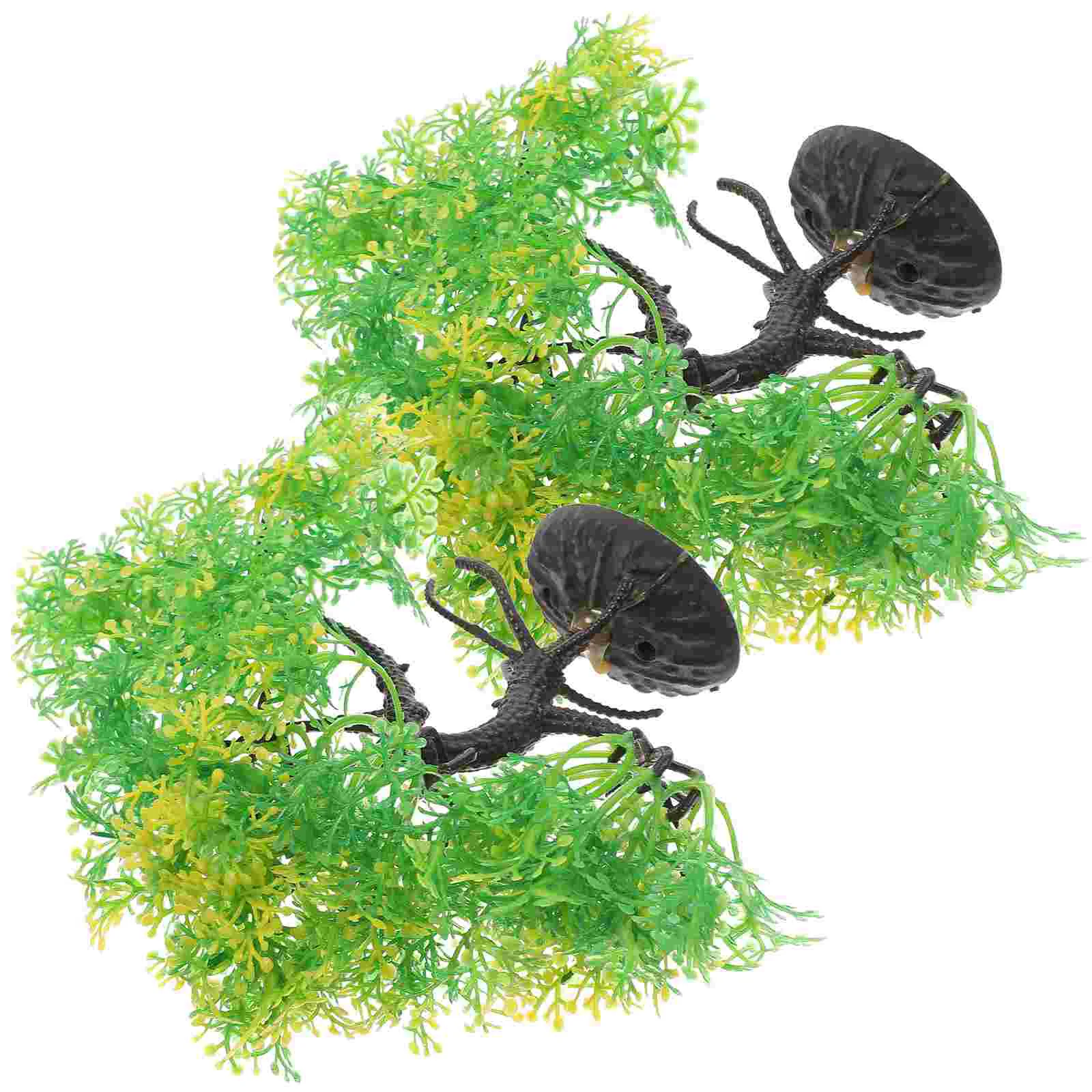 

2 Pcs Fish Tank Aquarium Landscaping Artificial Pine Tree Plastic Plants Bonsai Ornament Fake