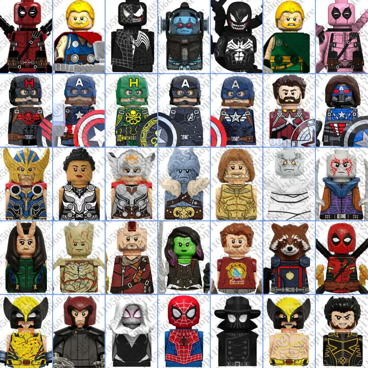 

Marvel building block toys children's mini brick toys Magneto Captain America Thor rare collectibles gifts assembly doll toys