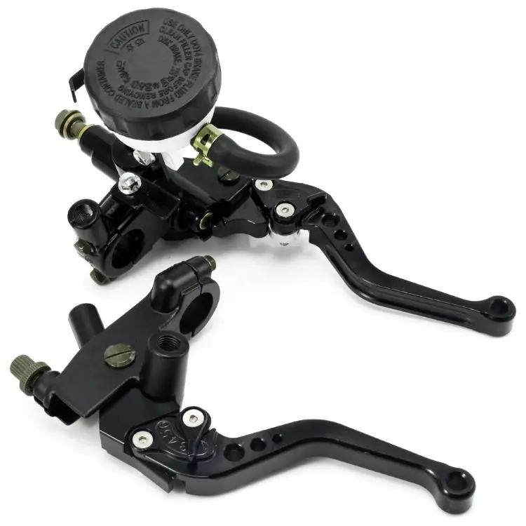 

125-400CC 12.7mm Black Universal 7/8" 22mm Motorcycle Clutch Brake Master Cylinder Reservoir Levers Kit Fluid Reservoir Set