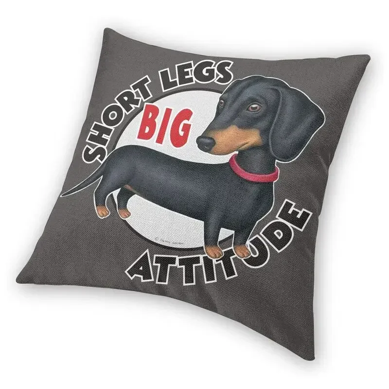 Black Dachshund Dog Cushion Cover Sofa Home Decor Badger Sausage The Wiener Dog Square Throw Pillow Case