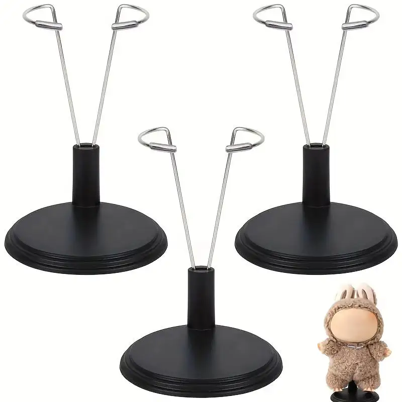 Action Figure Stand Plastic Doll Display Stand Doll Bracket Support Adjustable Doll Stand for Labubu Skull Panda Bear Dolls Toy