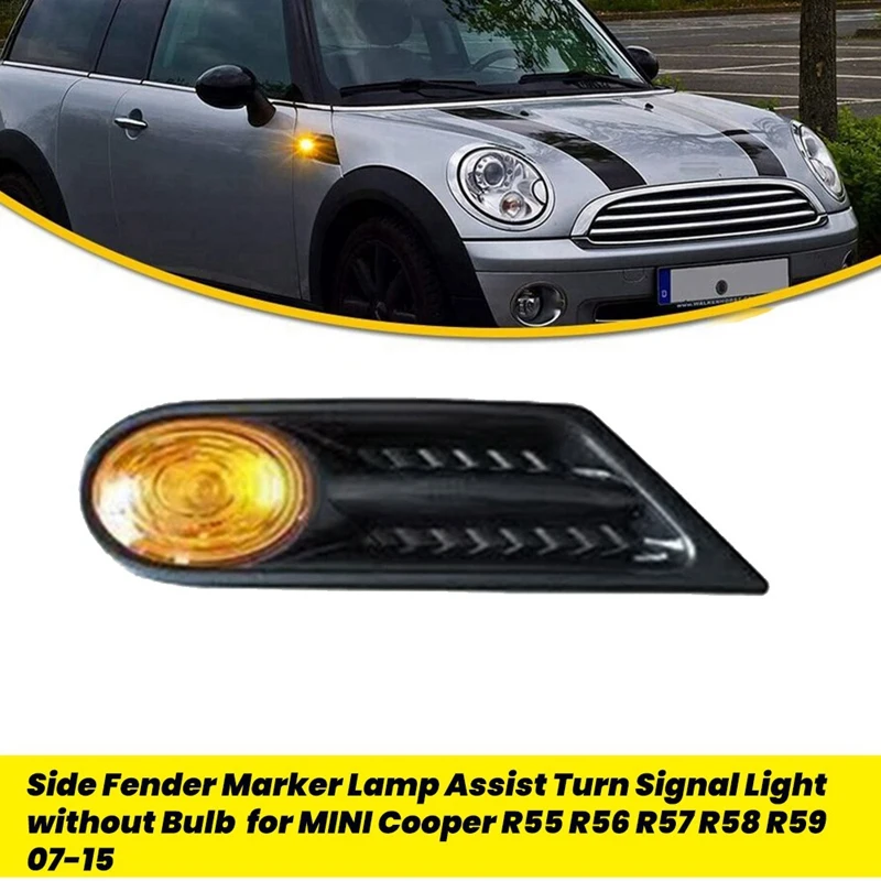 Side Fender Marker Lamp Assist Richtingaanwijzer Shell Voor MINI Cooper R55 R56 R57 R58 R59 07-15 zonder Lamp