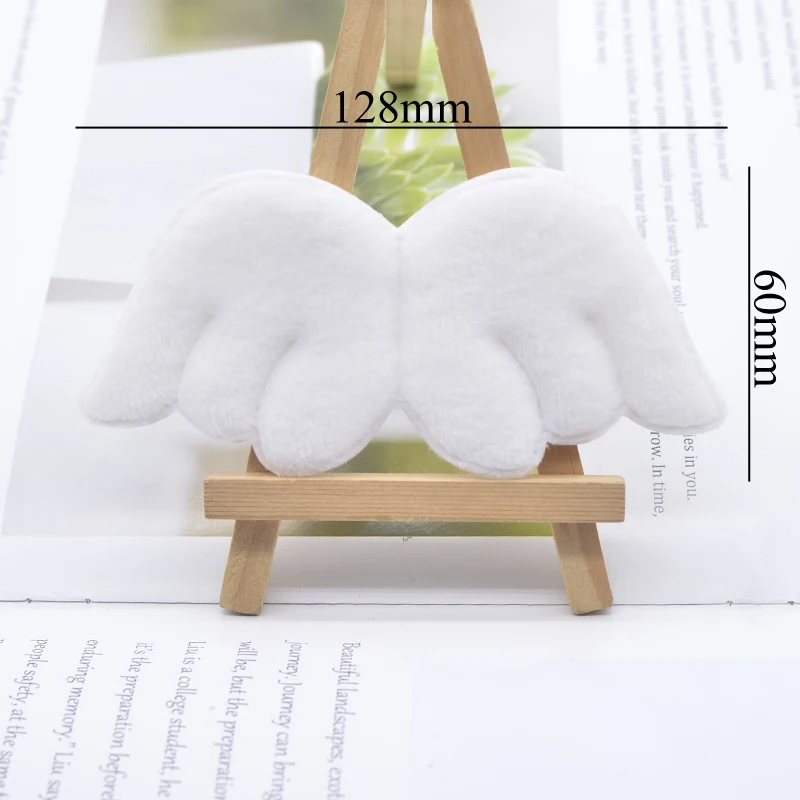 5Pcs 128*60mm Double Sided Furry Felt Angel Wing Shape Padded Applique for DIY Patch and Baby Clothes Headwear Decor Accessories