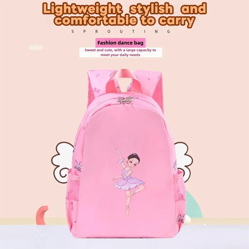 Tas Ransel Senam Anak Perempuan dengan Tali Bahu untuk Balet, Latin, Yoga, Tap, Jazz, Perjalanan, Penyimpanan, Tas Baru untuk Anak Perempuan