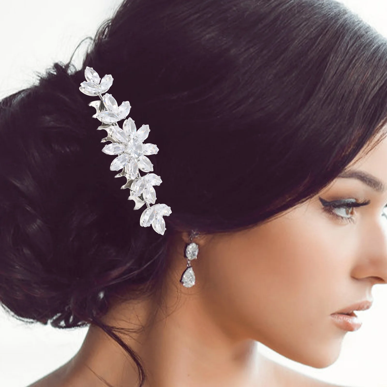 

Rhinestone Hair Comb Bride Accessories Wedding Headpiece Silver Bridesmaid Lightweight Comfortable Hair Jewelry Decoration