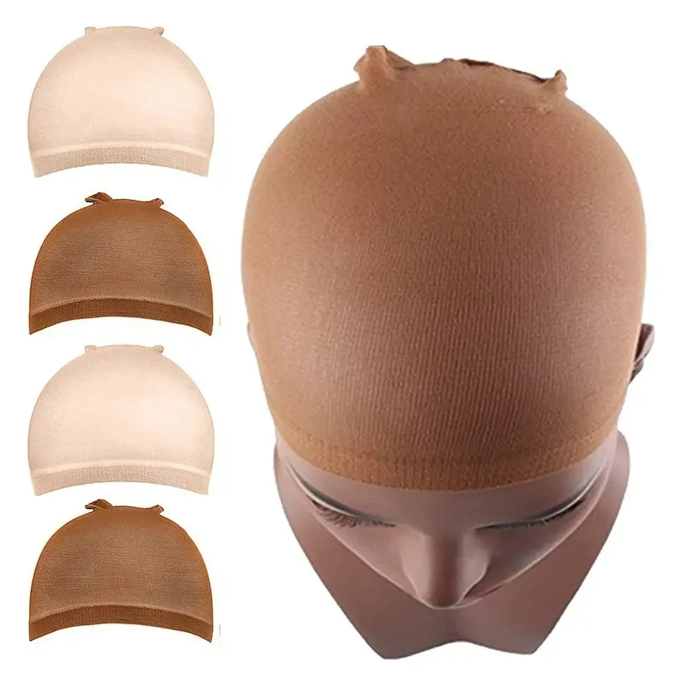 

Top Stocking Wig Cap Hair Net For Weave 2pcs Hair Wig Nets Black Brown Stretch Mesh Wig Cap For Making Wigs Free Size