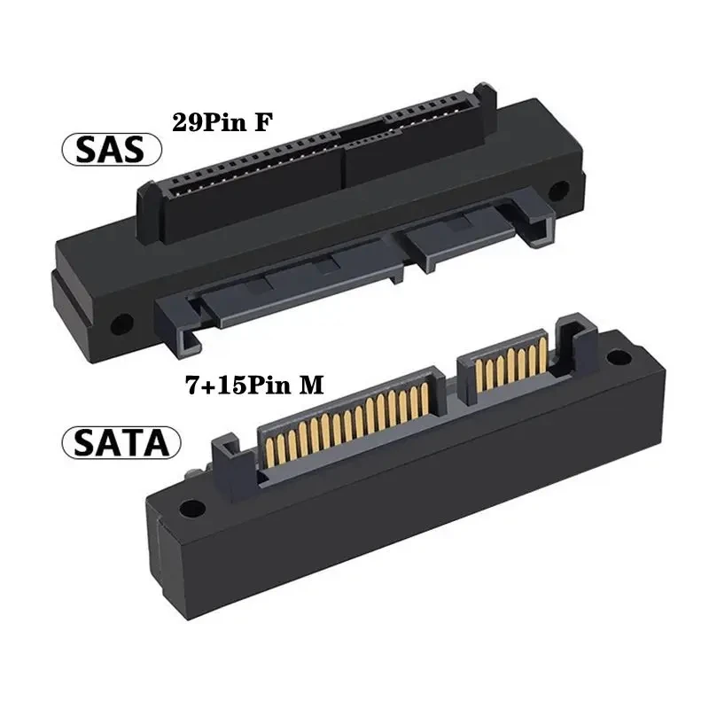 SFF-8482 SAS 29P Female To SATA 22P Male Adapter 90 Degree Bend Motherboard Small Port SAS Hard Disk Server Adapter