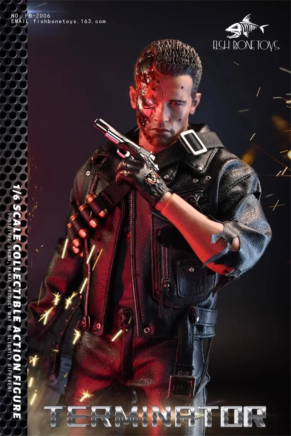 

1/6 FISH BONETOYS FB-Z006 Terminator Schwarzenegger T800, полный набор экшн-фигурок для фанатов