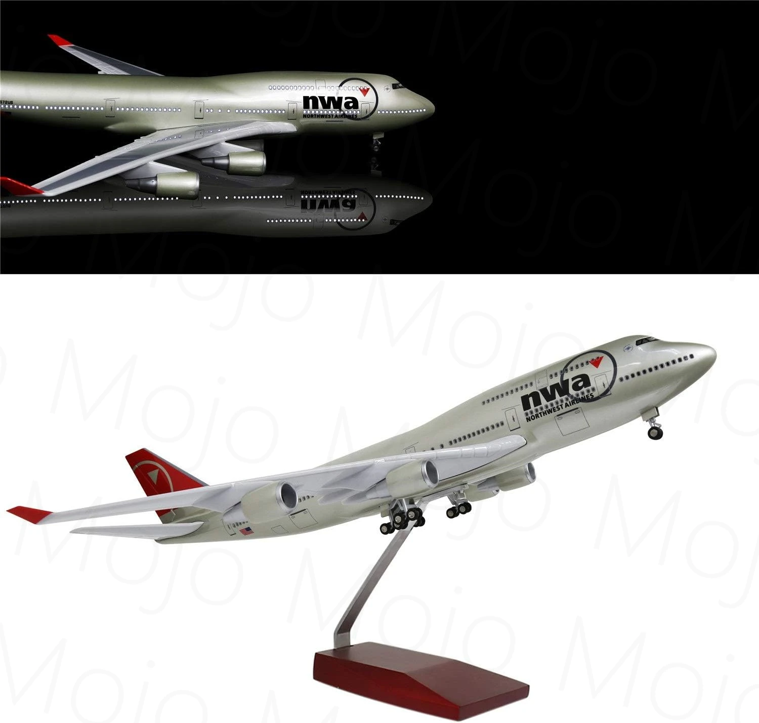 

1:150 Scale 47cm 747 Model Airplane Northwest Boeing B747 Plane Models Diecast Airplanes with LED Light for Collection or Gift