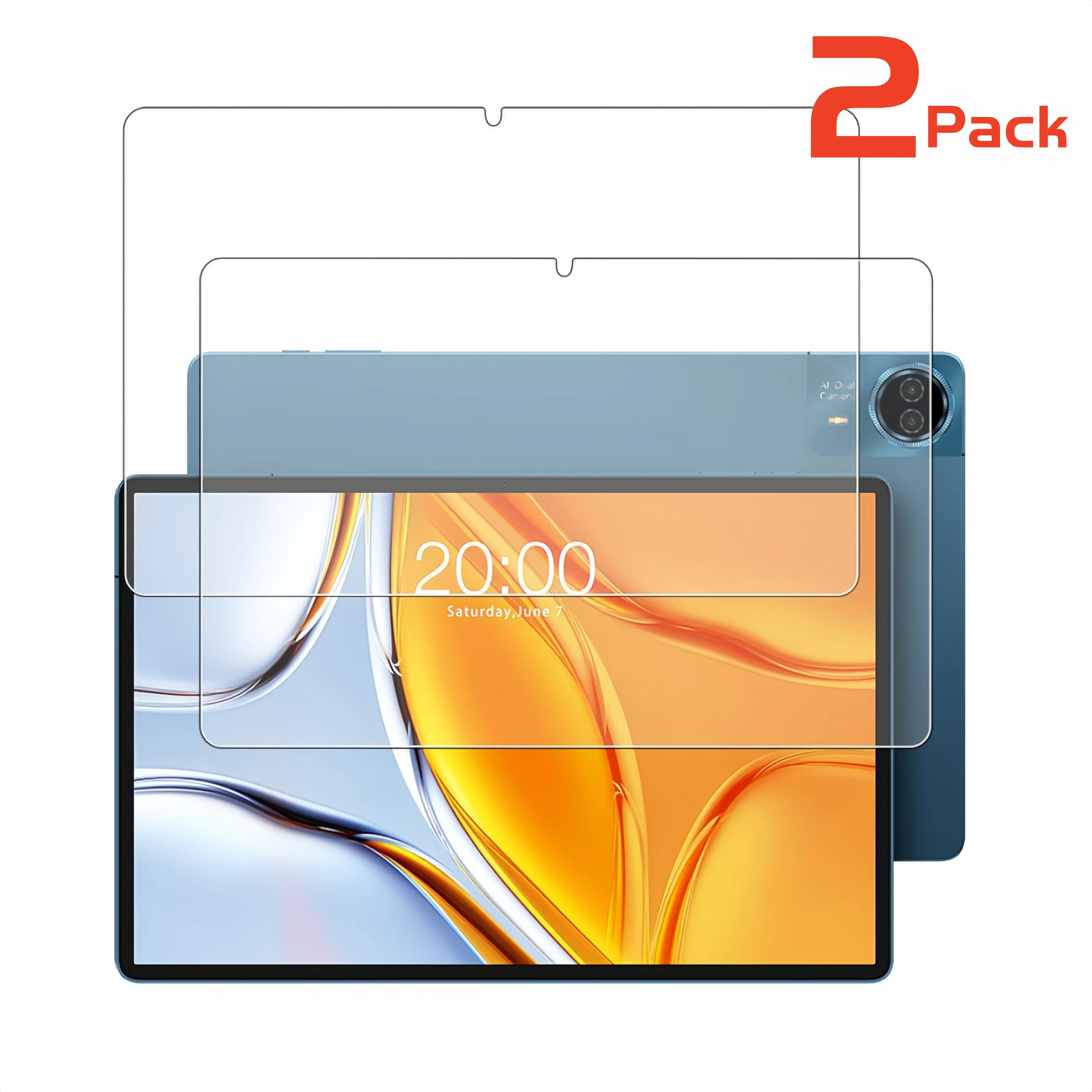 2Pack Tempered Glass Protector for Teclast T70 Tablet 14 Inch 2024 Screen Protectors Anti-Scratch Sensitive HD Clear Glass Films