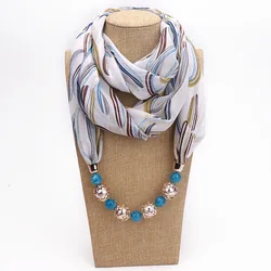 Printing Jewelry Statement Necklace Pendant Scarf Women Bohemia Neckerchief Foulard Femme Accessories Hijab