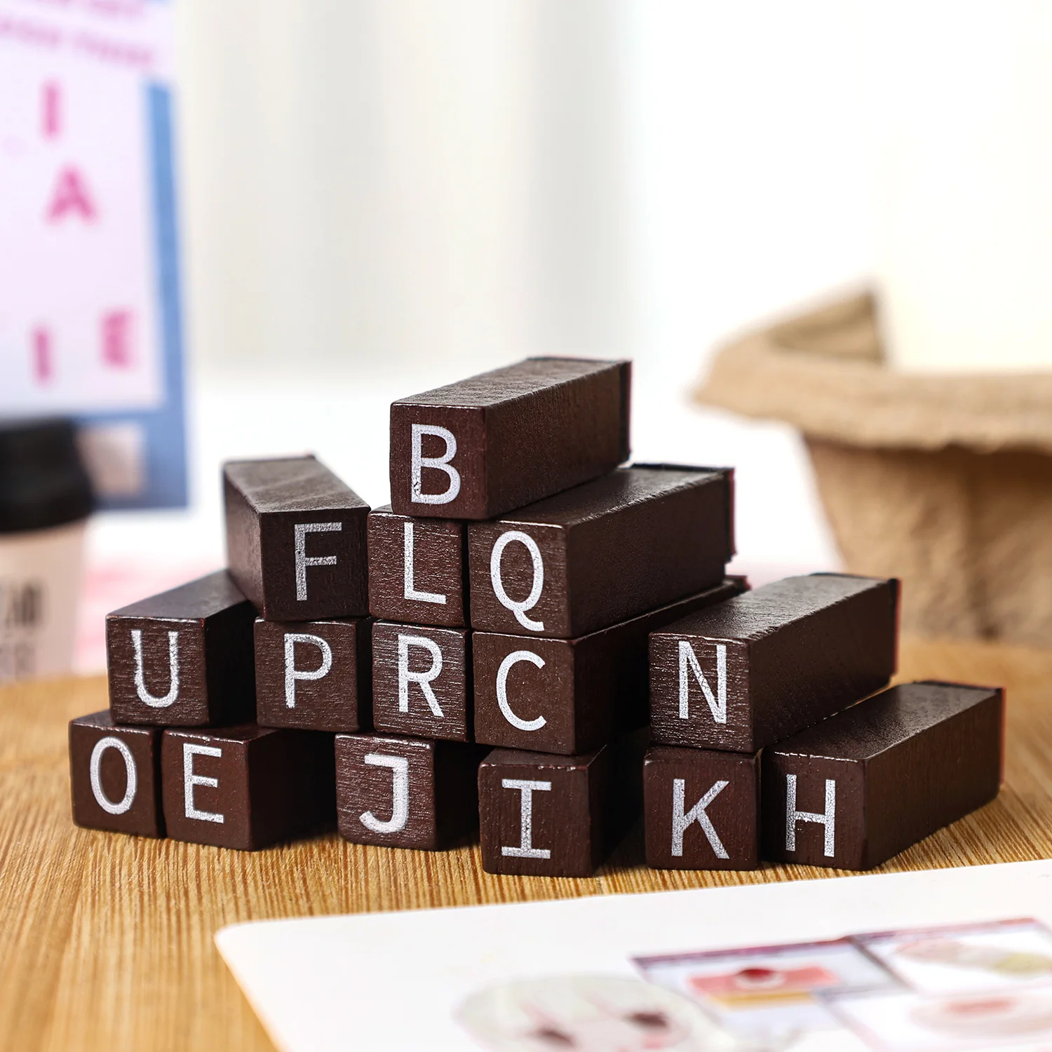 30 قطعة رموز الحروف الإنجليزية خمر ختم مطاطي خشبي مطبوعة ديكور ذاتي الصنع سكرابوكينغ ختم خشبي مخطط يومي القرطاسية