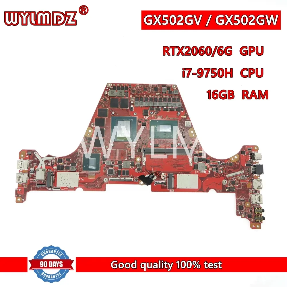 GX502GV with RTX2060/6G  i7-9750H CPU 16G RAM Mainboard For Asus ROG Zephyrus S GX502GW GX502G GU501LWS Laptop Motherboard