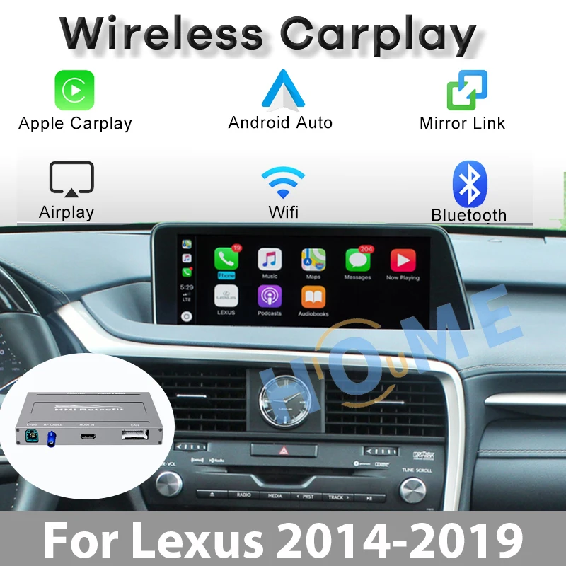 

Беспроводной автомобильный модуль CarPlay Android для Lexus RX NX UX LX CT GS ES LS RC мультимедийный модуль коробка декодер видеоинтерфейса