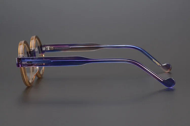 55104 Runde Acetat Brillen Rahmen Männer Myopie Brillen Frauen Optische Gläser Steampunk Brillen – Detail 16