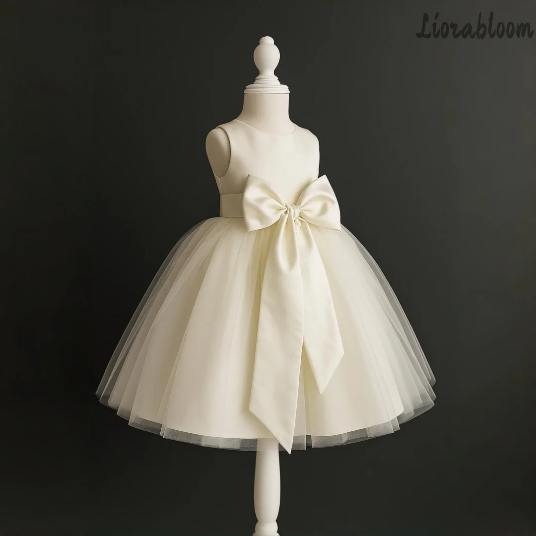 Abito da damigella in tulle su misura, bianco, stile designer, elegante e raffinato, con perle, per serate di gala
