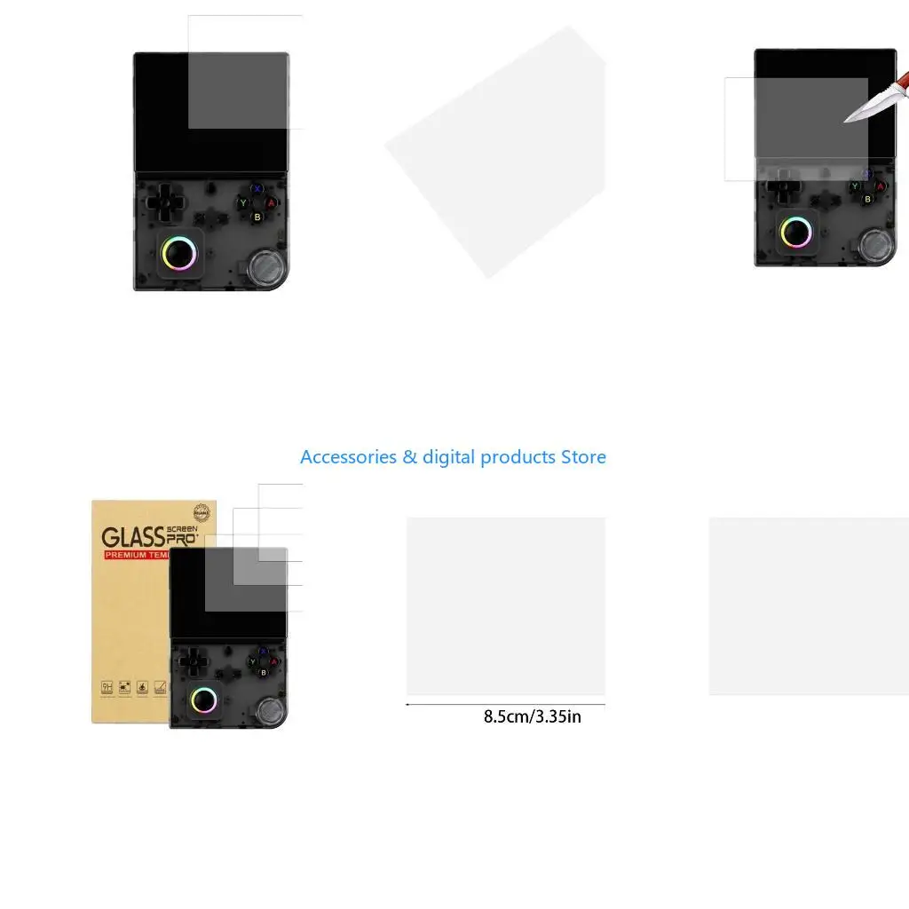 77JD Shatterproof Tempered Film Screen Protector for RG40XXV RG40XX V Game Console Protector Film Sensitive Full Screen Film