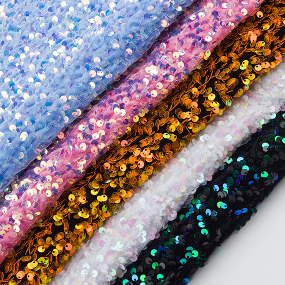 50x120cm  Glitzy Embroidery  Sparkly Fabric For Clothsing Making Party Wedding Events Sequin Fabric Material