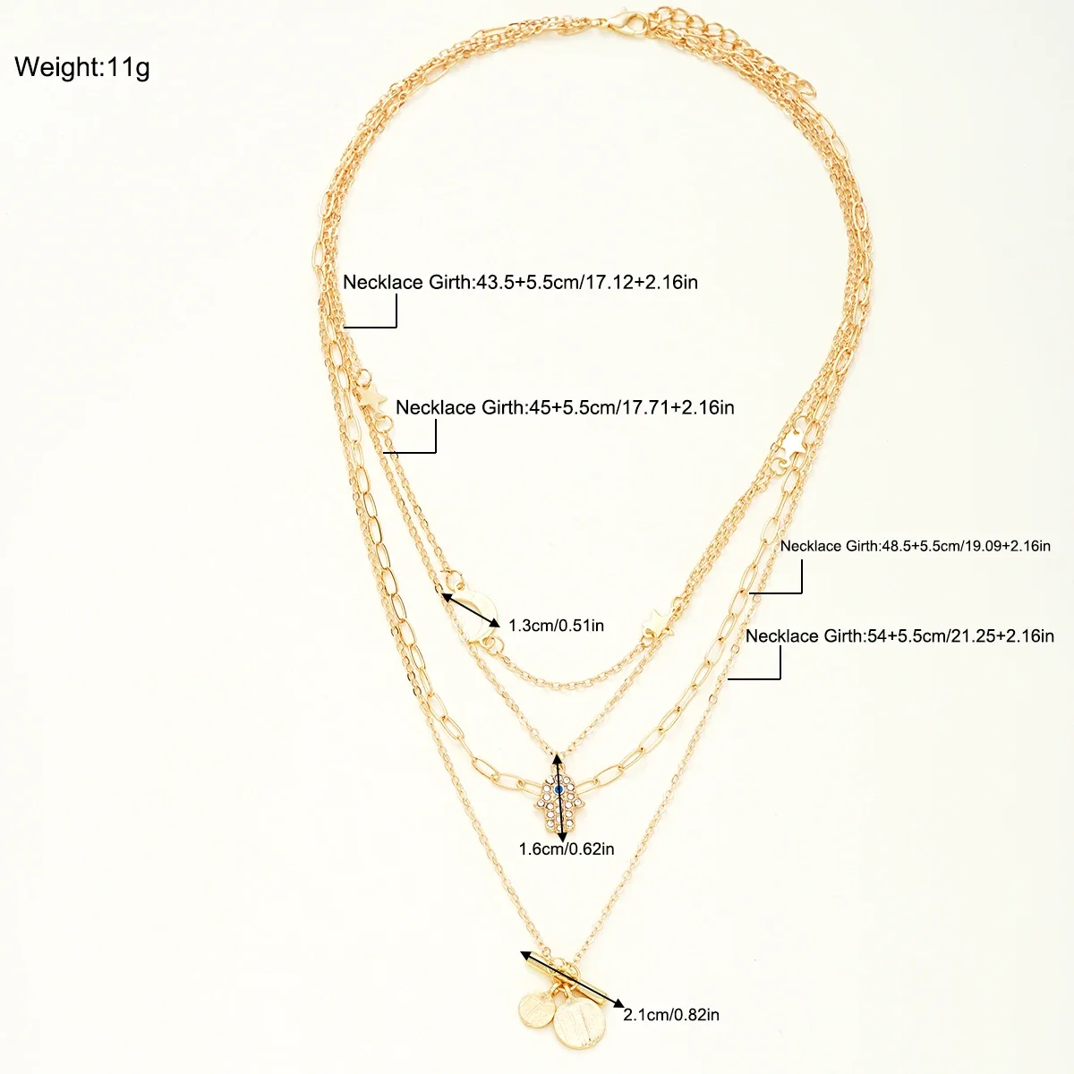 Bohemian Gold Color Multilayer Handmade Chain Vintage Fashion Crystal Pendant Necklaces Sets Jewelry For Women Accessories 2024