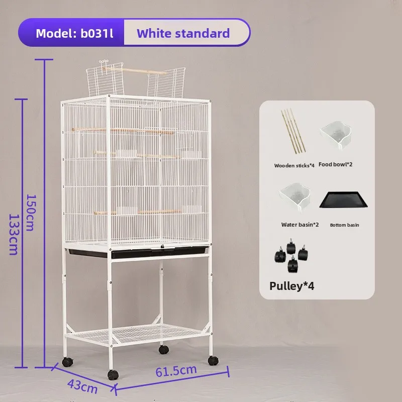 

Large Outdoor Parrot Cage for Cockatiels Budgies Flight Aviary for Lovebirds Giant Bird House with Stand Iron Wire Finch Habitat