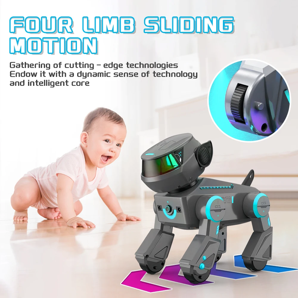 RC AI programmation intelligente télécommande mécanique chien connexion Bluetooth cascadeur musique danse électronique animal de compagnie robot chien
