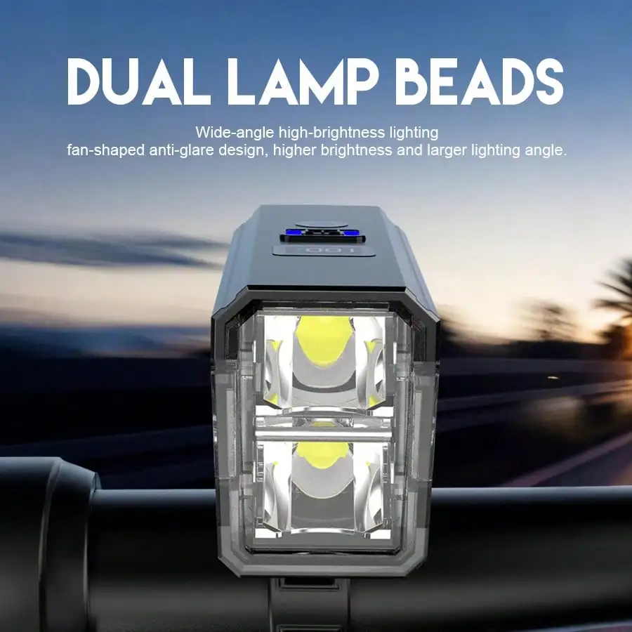 1PC USB Rechargeable Bike Light: 5 Modes Ultra Bright Front Headlight for Cycling