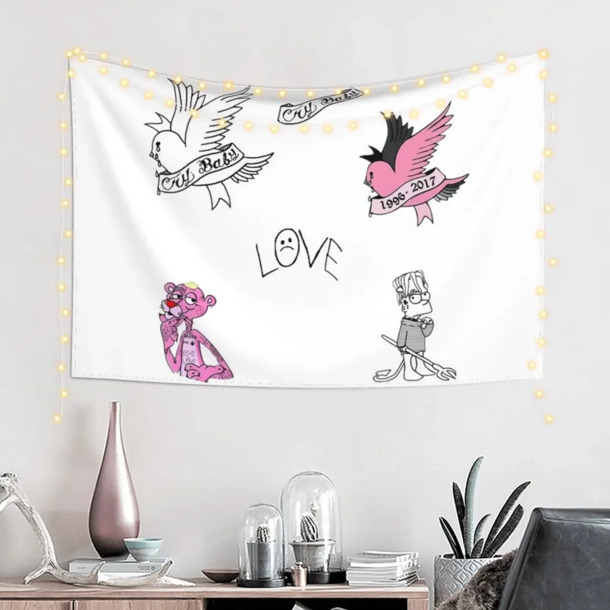 Lil Peep Tattoo Pack Compilation Design #3 Tapestry Decoration For Home House Decorations Tapestry