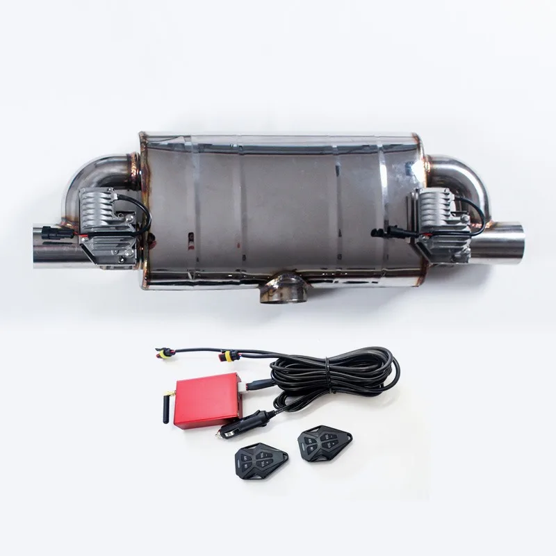 Universal 51/63/76mm One Inlet Two Outlet T Type New Remote Electric Valvetronic Muffler Auto Catback System