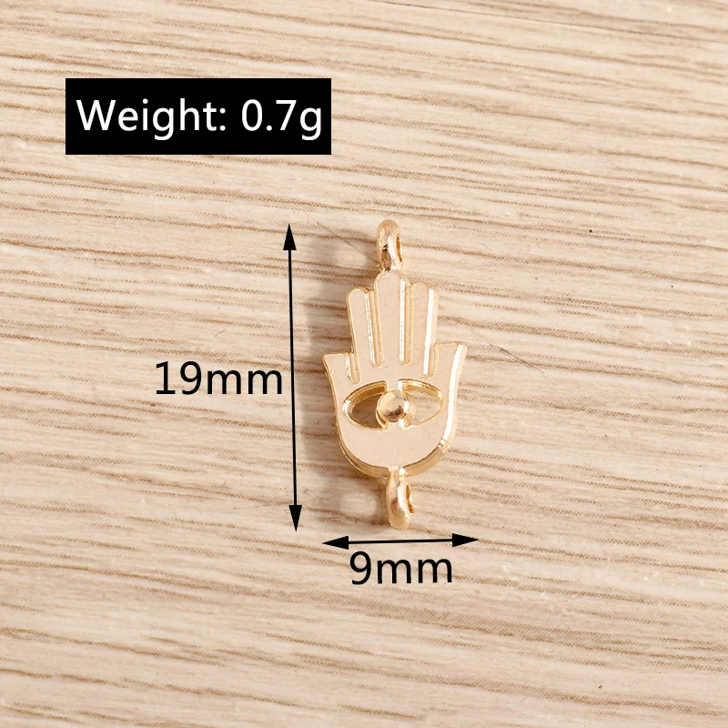 Tusember 20 Stück 19*9mm Doppelloch Böses Auge Fatima Hamsa Hand Anhänger für DIY religiöse Halsketten, Ohrringe, Bastelarbeiten – Detail 1