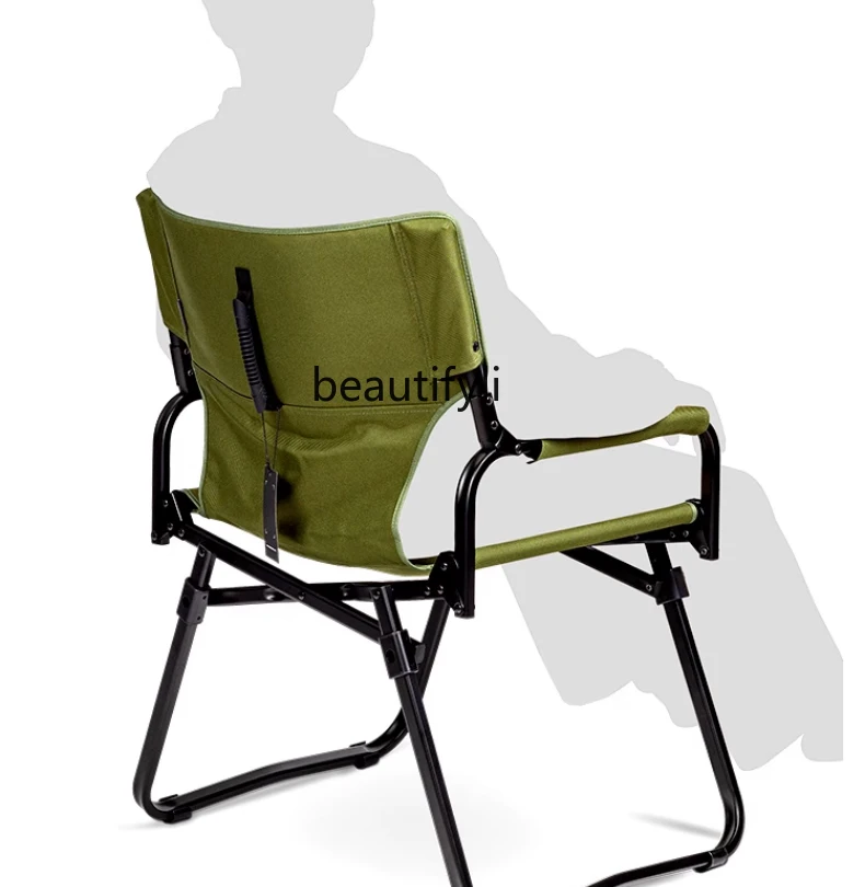 Outdoor Folding Chair Leisure Camping Chair Aluminum Alloy Portable Retro Stool