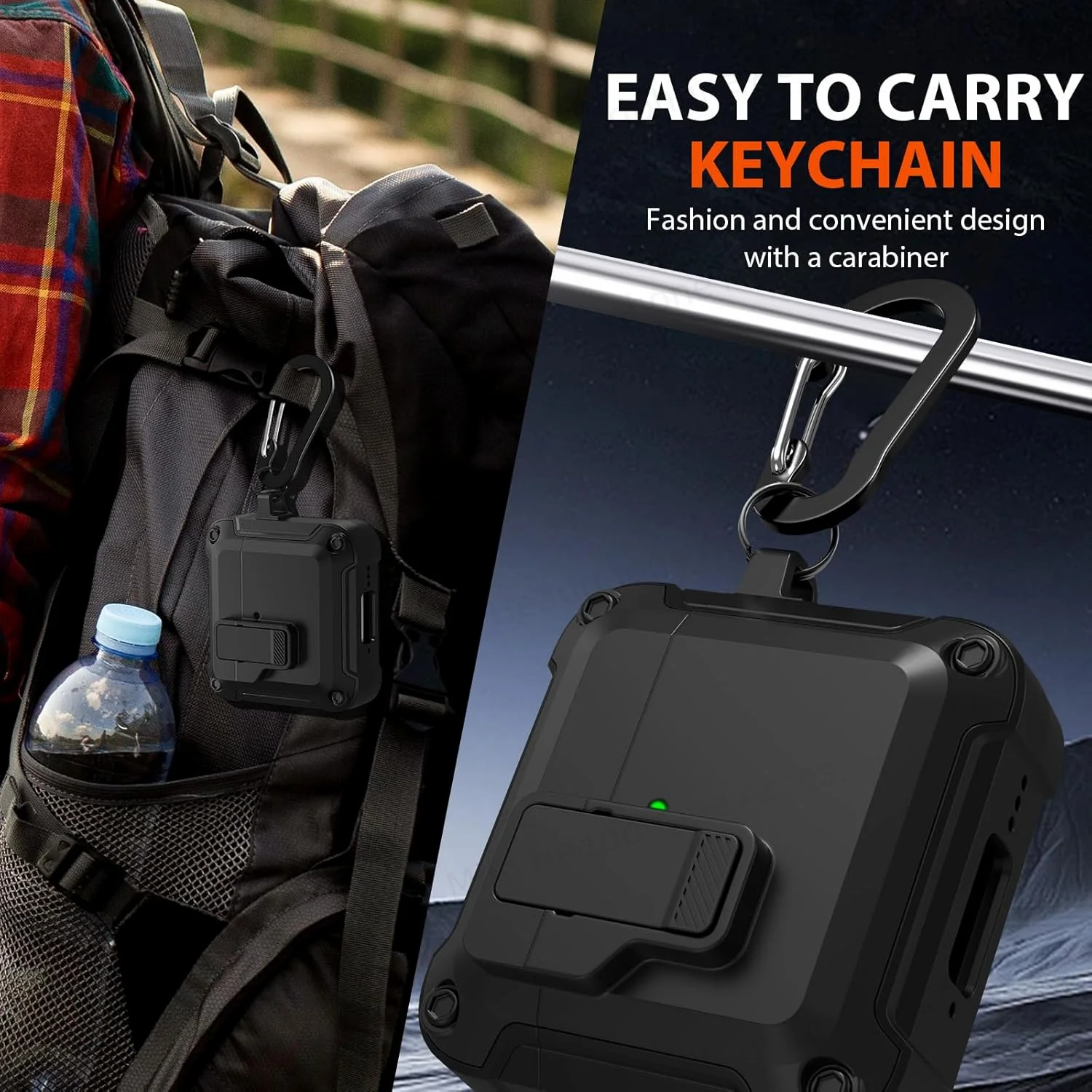 에어팟 4 2024 이어폰 케이스용 보안 잠금 장치, 충격 방지 보호 커버, 에어팟 4 세대 이어버드 케이스, 키체인 포함