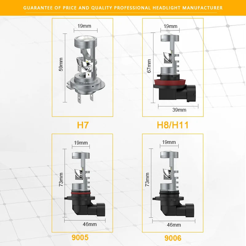 XSTORM H7LED العارض عدسة سيارة أضواء الضباب 9005 9006 LED العلوي أضواء الضباب 32 واط 4000LM مصباح دراجة نارية أضواء إشارة السيارات #6